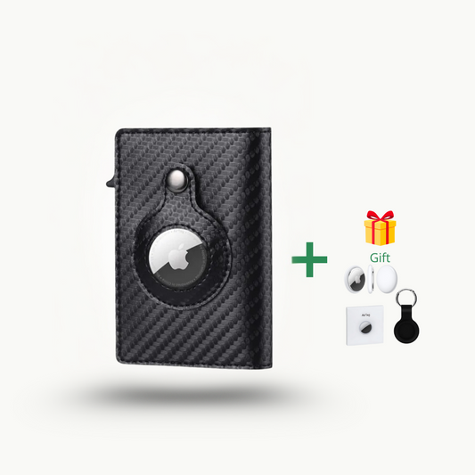 Harbor Leather Airtag Wallet Secure Card Holder for Apple AirTag – RFID Blocking + Free Airtag